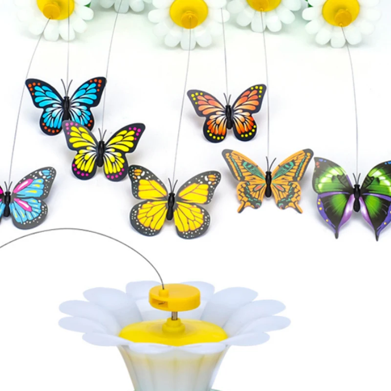 

Cat Electric Rotating Toy electric Butterfly Electric Rotating Cat Toy Colorful Butterfly Shape Kitten Interactive Training Toys
