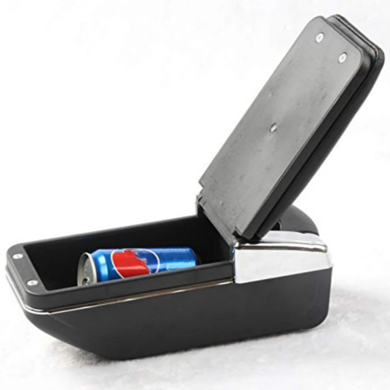 Подлокотник вращающийся черный кожаный центральный консольный ящик для