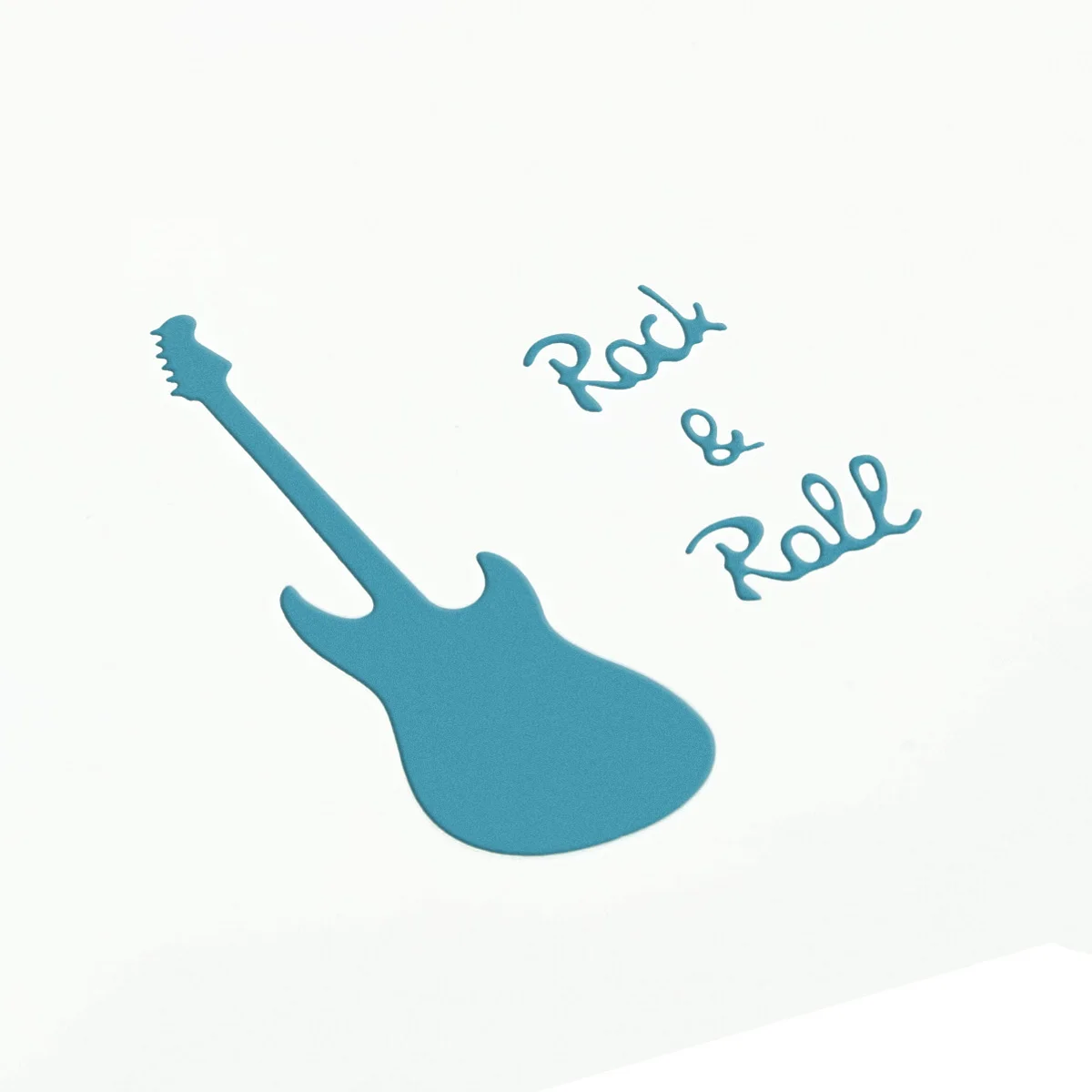 

Guitar Shape Cutting Dies Scrapbooking with Rock & Roll Letter Pattern Craft Paper Cutter Metal Mold Photo Album Decorating
