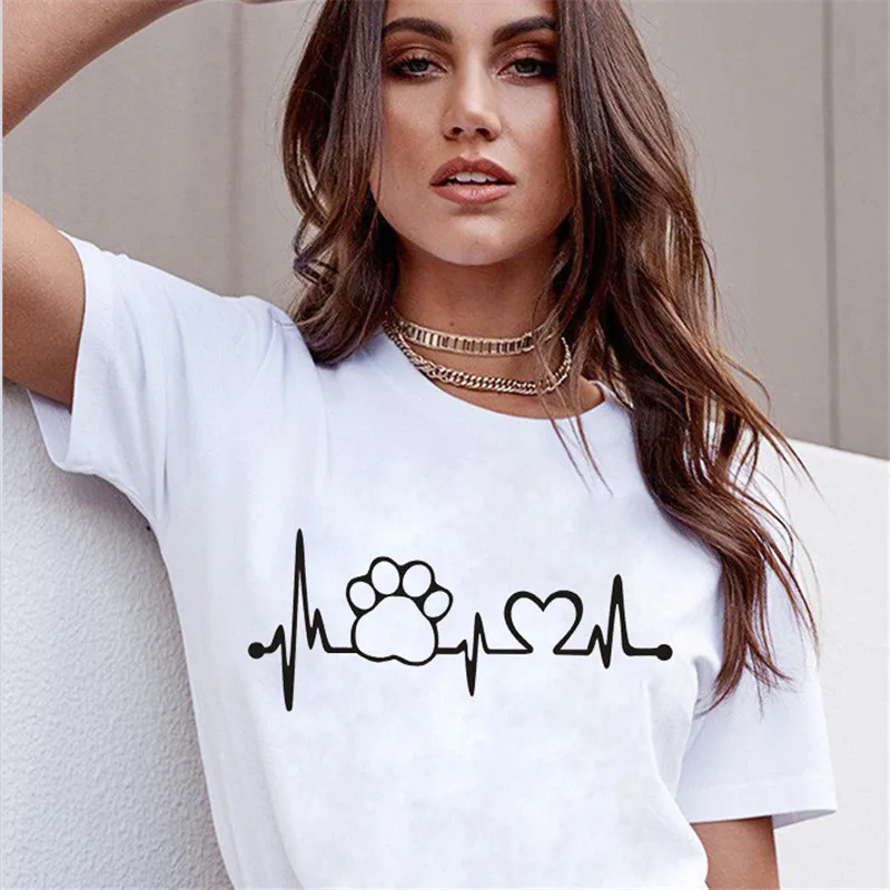 Maycaur Heart Flower T Shirt Summer Women Short Sleeve Leisure Tops Tees Casual Female Shirts Loose Plus Size Woman Clothes | Женская