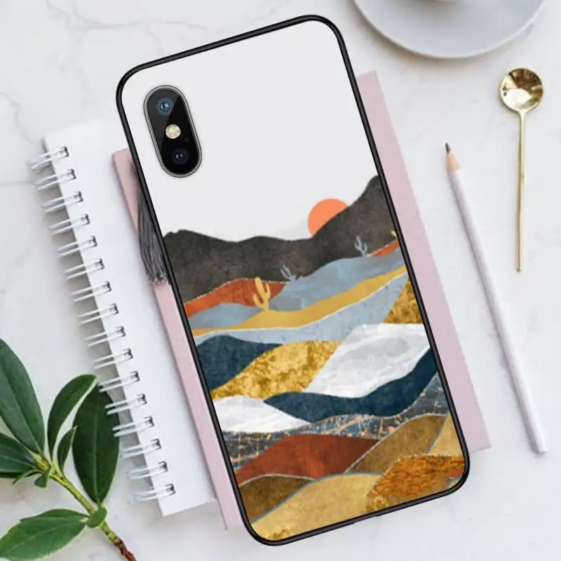 

Mountain Marble Moon Phone Cases for iPhone 11 12 pro XS MAX 8 7 6 6S Plus X 5S SE 2020 XR Luxury brand shell funda coque