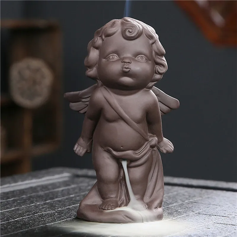 

Home Angel Incense Burner Solid Color Angel Shaped Incense Holder Ornament Decorative Artware for Home Shops