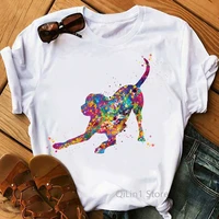 watercolor dalmatiandachshundlabredorchihuahua dog animal print t shirt womens clothing funny tshirt femme dog love t shirt