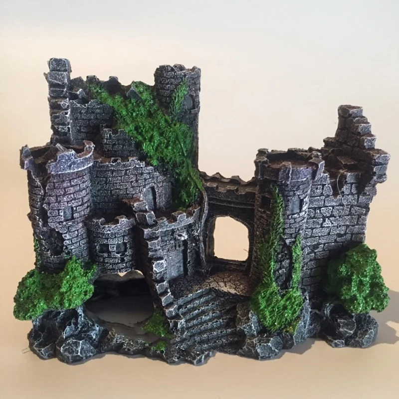 Полимерный Искусственный аквариум украшение для древнего замка скала пещера