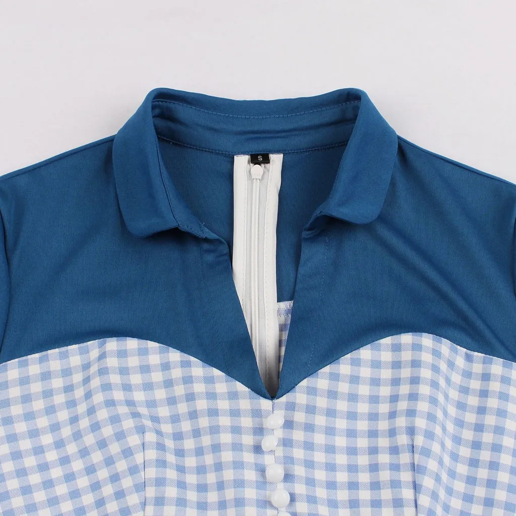 2019 горячая Распродажа модное женское платье с длинным рукавом в стиле пэчворк