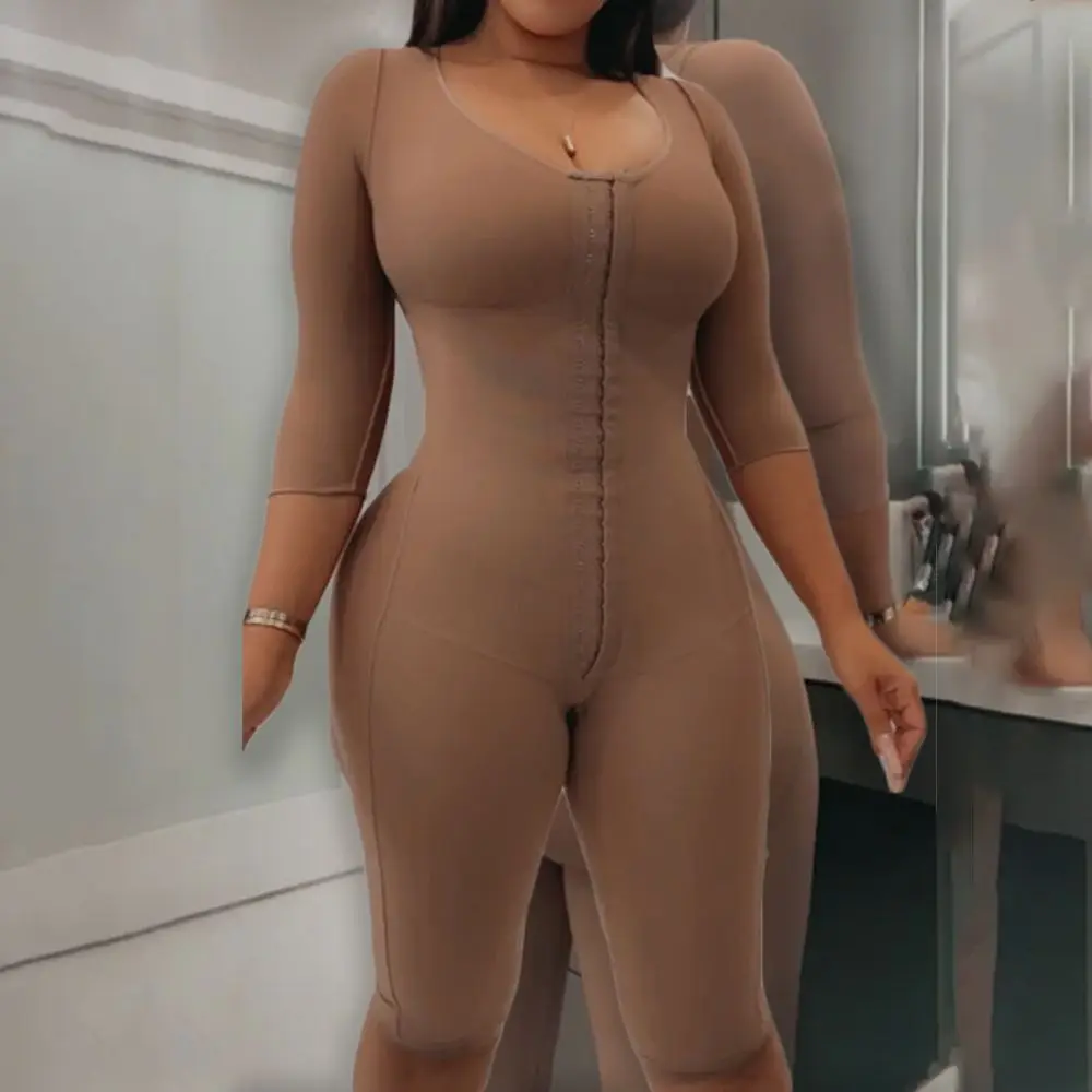 Women's High Compression Skims Shapers Corset  Full Body Support Arm Compression Shrink Waist With Built Bra Fajas Colombianas