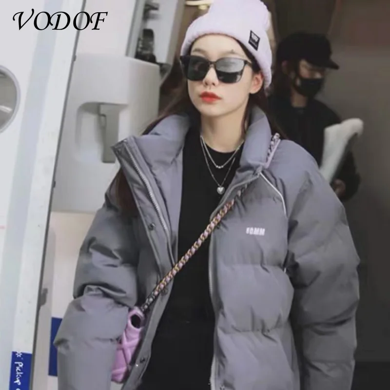 VODOF Winter Women Ultralight  Jacket White  Jackets Long Sleeve Warm Coat Parka Female Portable Outwear