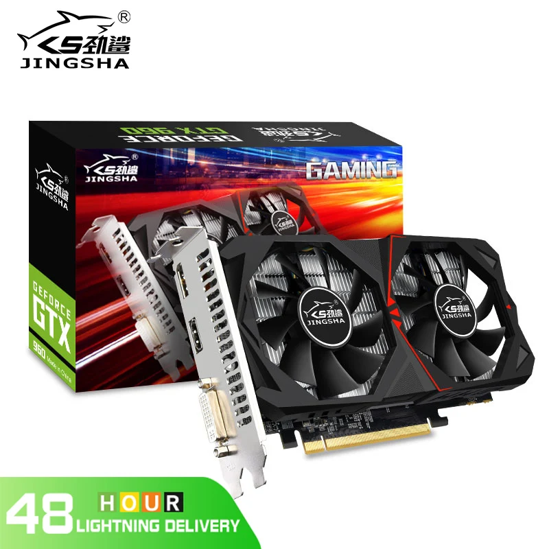 JINGSHA GTX960 2 ГБ 100% Новый оригинальный Графический 128Bit GDDR5 графические карты для NVIDIA