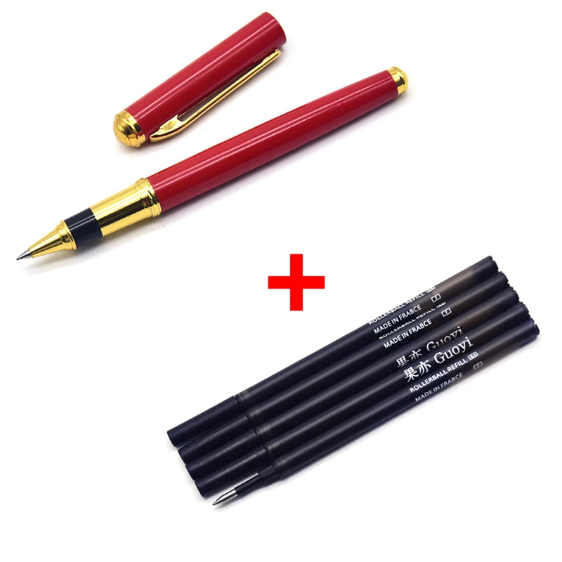 Pen - 5 Black ink CCCAGYA A027 0,5mm красный гель офисная деловая ручка металлическая ручка для подписи для студента школьный канцелярский подарок ручка - Цвет: Pen - 5 Black ink