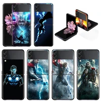 shockproof mobile hard cover marvel avengers super hero thor for samsung galaxy z flip 3 5g black fundas phone case