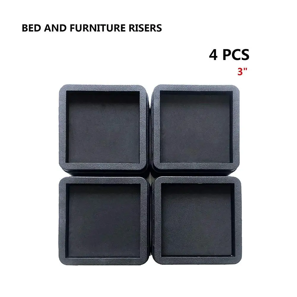 Прочный ABS Пластик 4 шт Черный Защитный мебель Лифт блоки ноги мебели подступни