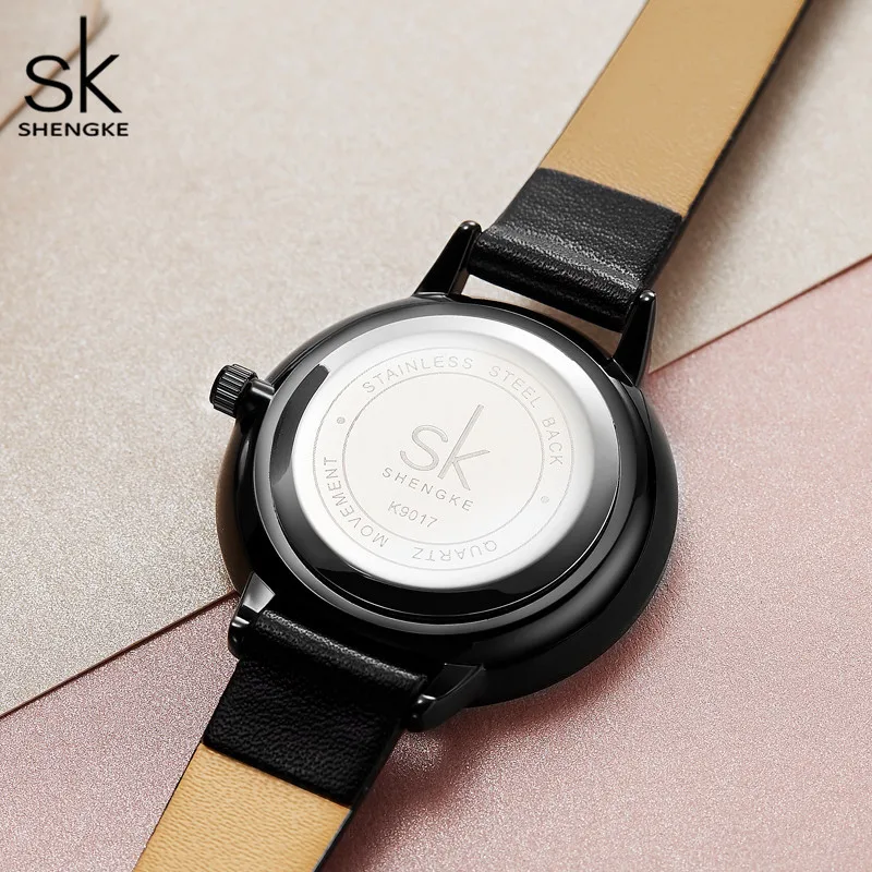 Shengke женские часы кофейная полоса бизнес стиль Relogio Feminino элегантные весы