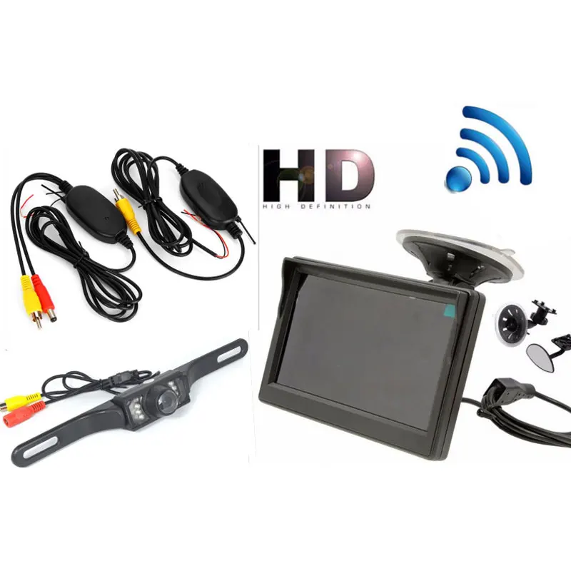 Универсальная автомобильная камера заднего вида система комплект с