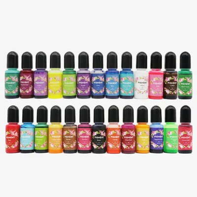 Tinta de arte con Alcohol, pigmento de resina l&iacute;quida, colorante, difusi&oacute;n de tinta para Resina epoxi UV, fabricaci&oacute;n de joyas DIY, 26 colores, 10ml/15ml-3