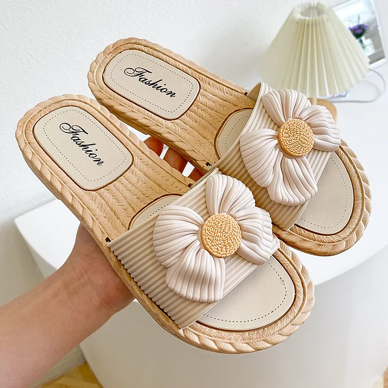 

Slippers Women Rubber Hemp Colors Spring Summer Tassel Fluffy Ball Canvas Mule Shoes Espadrilles Slides