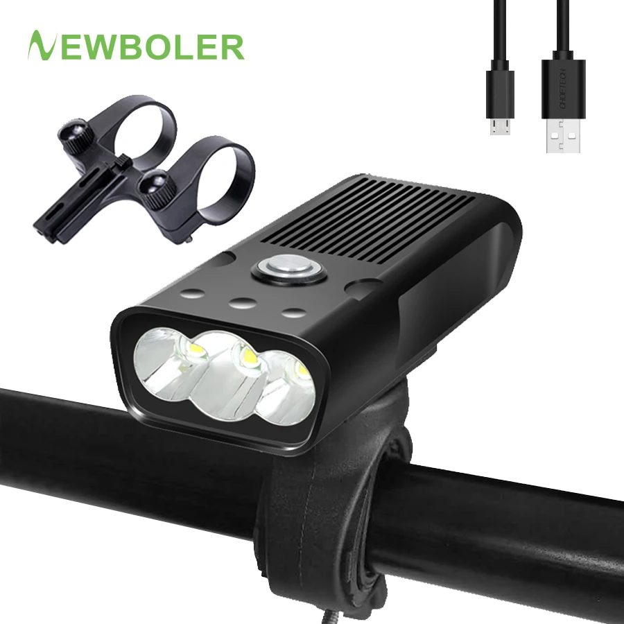 NEWBOLER 5200 мА/ч флэш светильник для велосипеда USB MTB велосипед T6 L2 2400 люмен