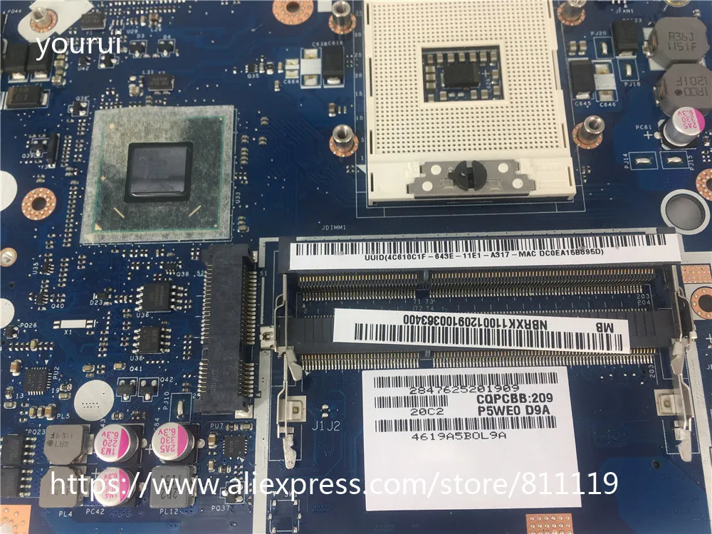 

yourui Original For motherboard For acer aspire 5750 5750G P5WE0 LA-6901P MBRXK11001 MB.RXK11.001 Tested