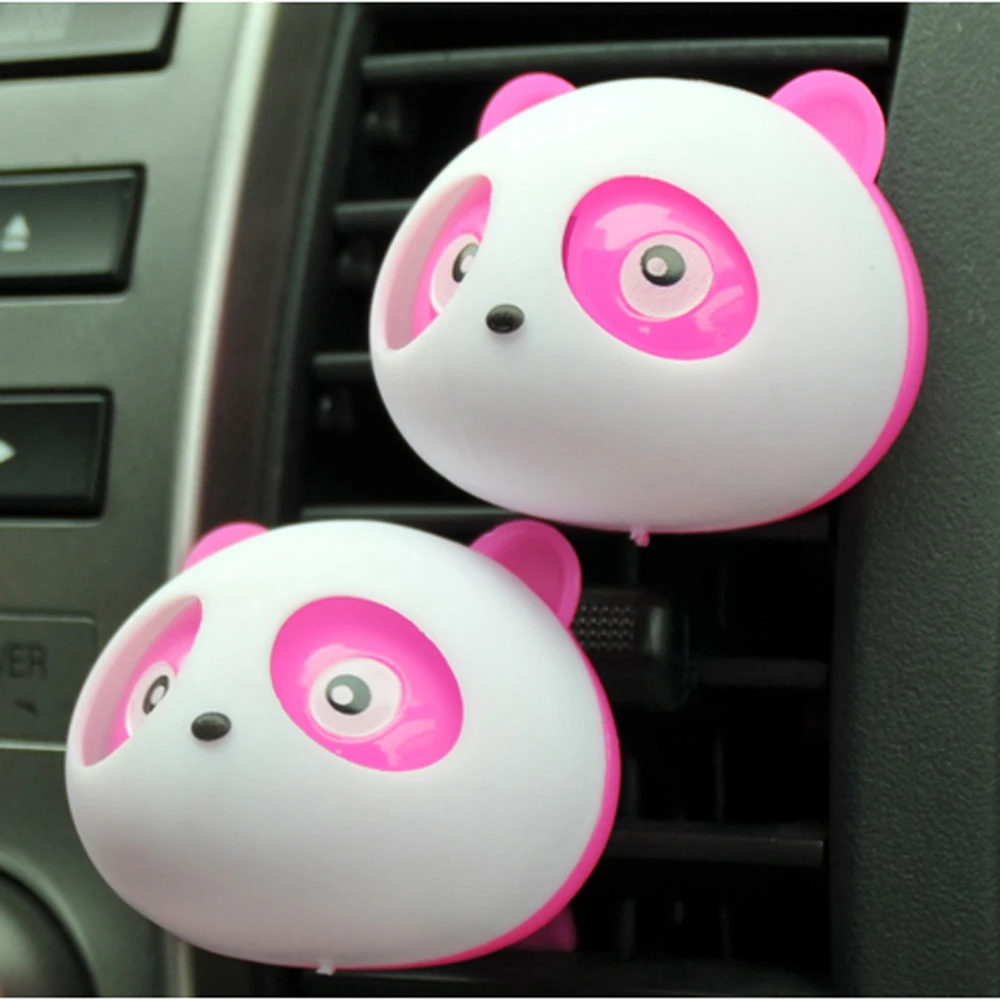 Новый 2 x Panda розовый милый автомобильный освежитель воздуха аксессуар для декора
