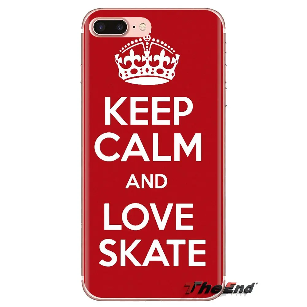Чехол для iPhone XS Max XR X 4 4s 5 5S 5C SE 6 6S 7 8 Plus samsung Galaxy J1 J3 J5 J7 A3 A5 Keep Calm и Go Skate на корпусе