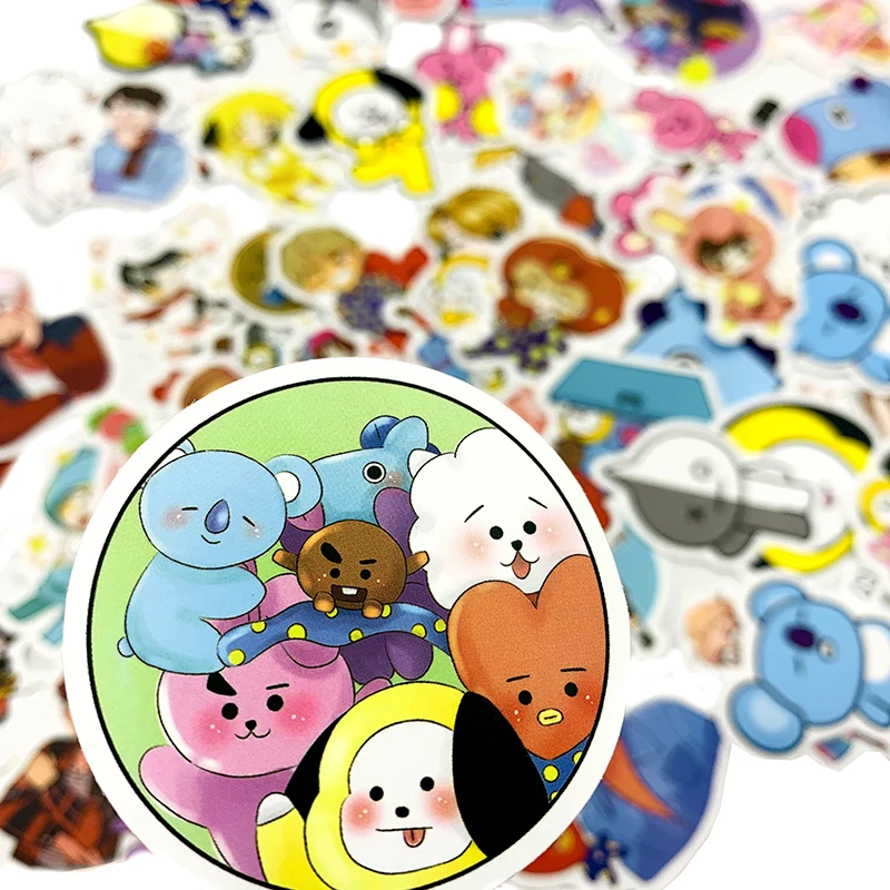 

60Pcs Cut Expression Sticks Cartoon Q Version Korean Combination Sticker For Refrigerator Mobile Phone Scooter Guitar Suitcase