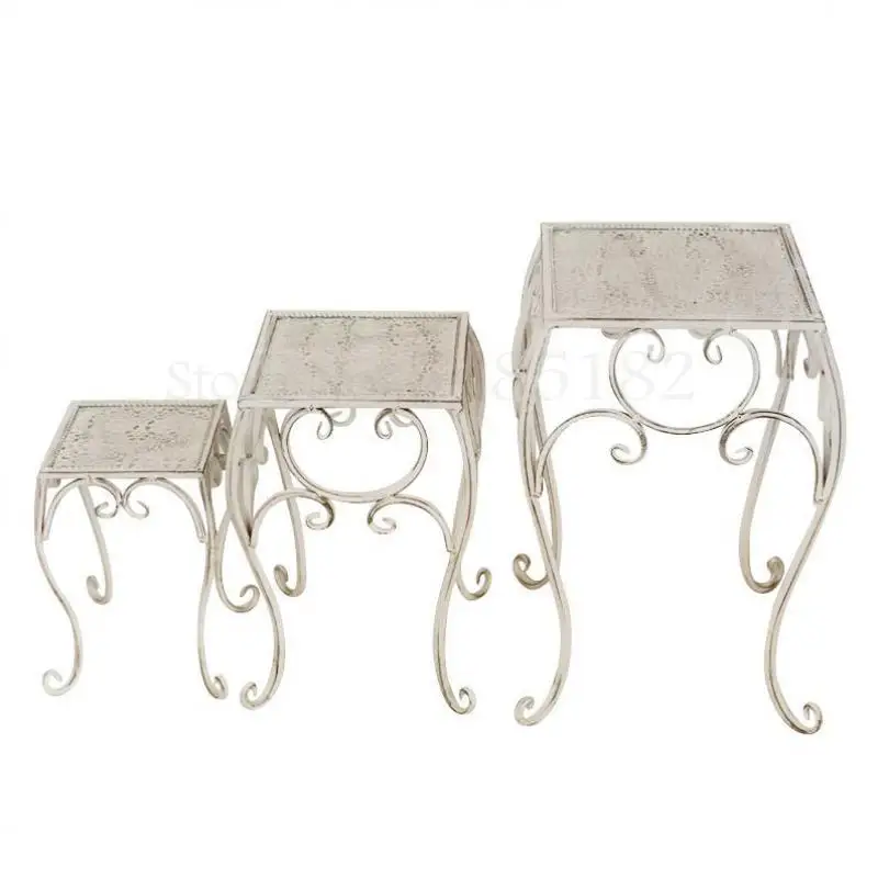 Американский Ретро кованый стул для цветов набор из трех предметов Садовая