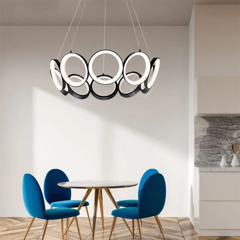 

New Modern Simple Rings Chandelier Home Living Room Suspension Gold Lamp for Dinning Room Loft Lights Chandelier Lights