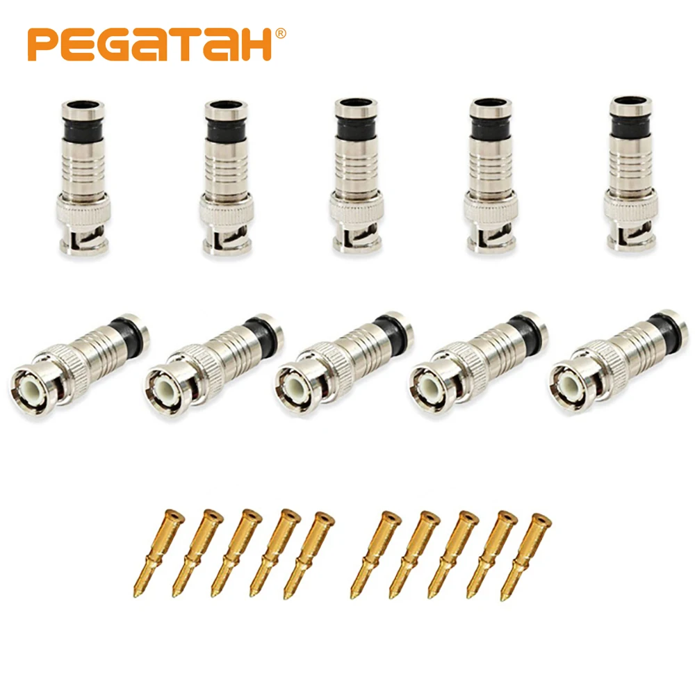 

Security system BNC Connector Compression Connector Jack for Coaxial RG59 Cable CCTV Camera Accessories