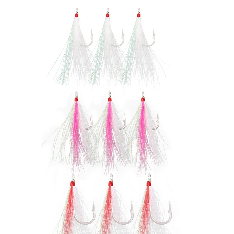 9 шт. джиг-крючок с нажимными чашками смешанные цвета рыболовные джиг-установки