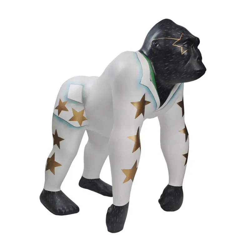 

105 CM Animal Sculpture Art Orangutan Artificial Painting Landing Big Monkey Living Room Office KTV Shopping Mall Decor M3273