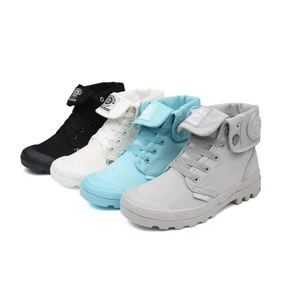 

Para High-top shoes, shoes, women's canvas shoes, flanging and thick soles, Martin Boots, France.