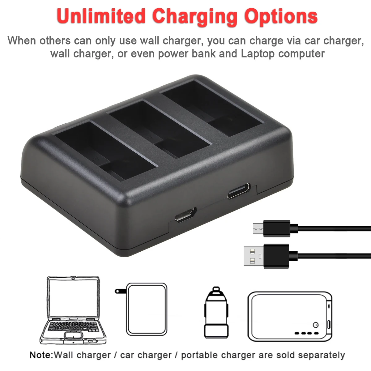 

Battery Charger for GoPro hero 9 Camera with 1780mAh AHDBT-901 Battery for GoPro Hero 9, Black, AHDBT-901