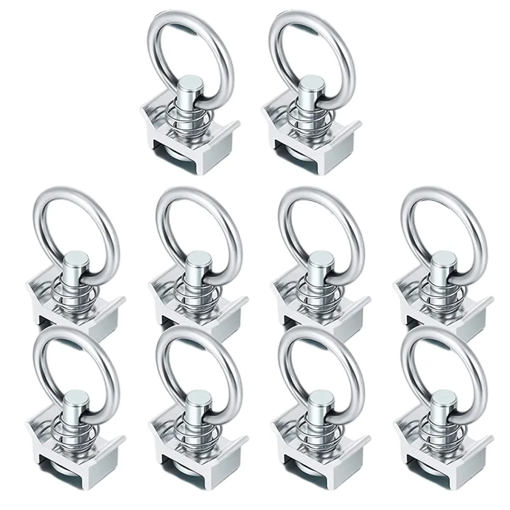 

10PCS Single Stud Fitting L-Track With Stainless Steel Round Ring For Airline Rail Can Fix The Goods On The Truck Useful Tool
