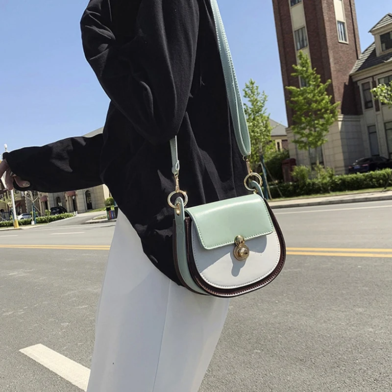 

Pu Contrast Color Crossbody Bag Women'Sfashion Wild Shoulder Bag Handbag Andwallet Travel Bag