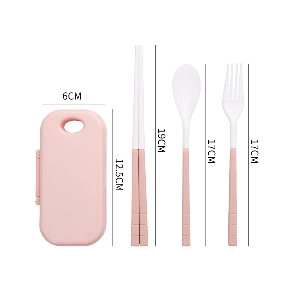 3 And 1 Cutlery Set Travel Camping Tableware Reusable Portable Collapsible Spoon Fork Chopsticks Carrying Case | Дом и сад