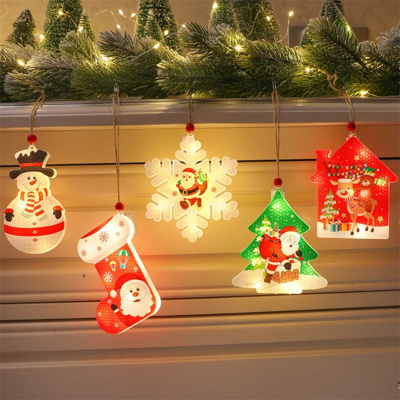 Christmas decorations LED lights Christmas tree decorations decorated painted snowflake pendants new
