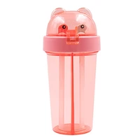 cute childrens water cup drop proof portable plastic cup a cup of dual use double drinking cup sippy cup water bottles