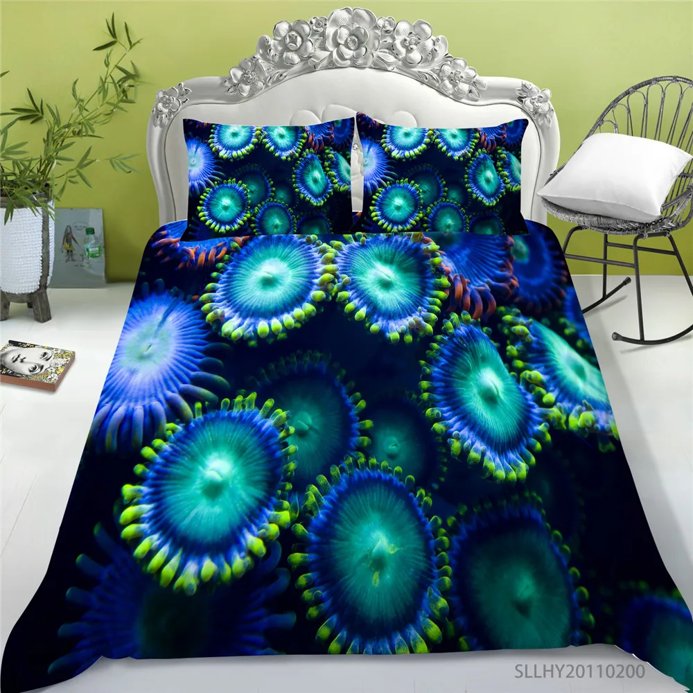 

Ocean Series Bedding Set Tropical Fish Print Duvet Cover Set 2/3 Pcs Modern Home Bed Set Pillowcase Dropship