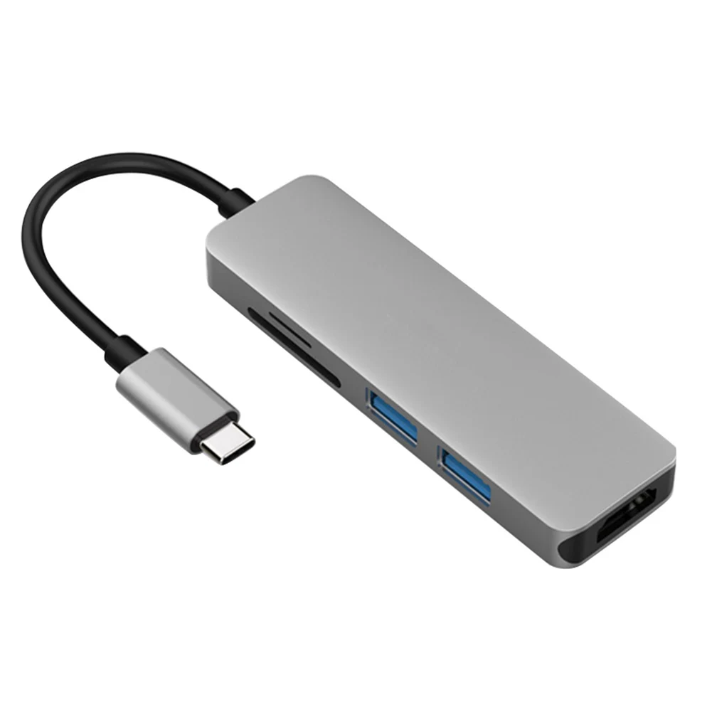 USB-C Hub HDMI Adapter 5 in 1 Dongle USB Type-C to Card Reader 2 Ports @JH | Электроника
