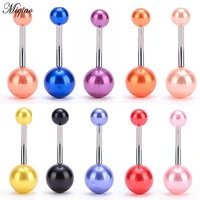miqiao 1 pcs european and american fashion trend body piercing jewelry acrylic pearl belly button nail
