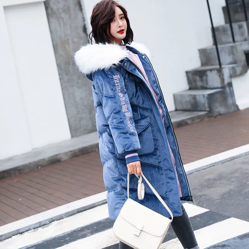 

Утолщенный бархат] специальная обработка золотой бархат хлопчатобумажная одежда женская зимняя утолщенная большая хлопчатобумажная подк...