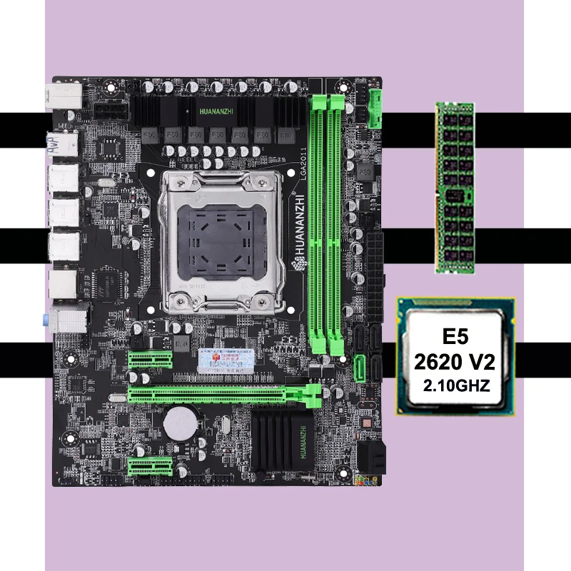 Распродажа материнских плат от известного бренда huanan Zhi X79 LGA2011 материнская плата с процессором Intel xeon E5 2620 V2 ram 8G DDR3 1600 REG ECC