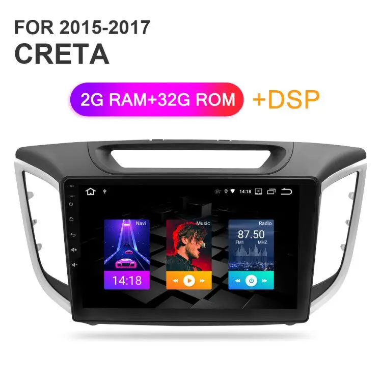 With dsp Ips Android 9,0 автомобильный стерео DVD Радио gps навигационный плеер для hyundai ix25 Creta- Видео Мультимедиа Bluetooth головное устройство - Цвет: With dsp