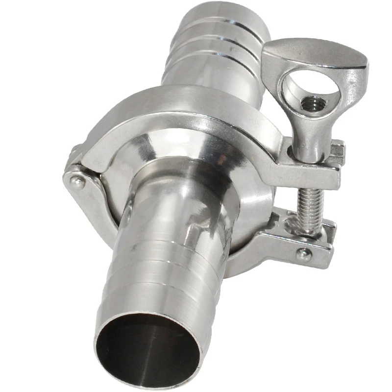 2 предмета 3/4 Inch 19 мм Санитарно Штуцер для шланга Ferrule + 1 5 дюймов Tri зажим ПТФЭ