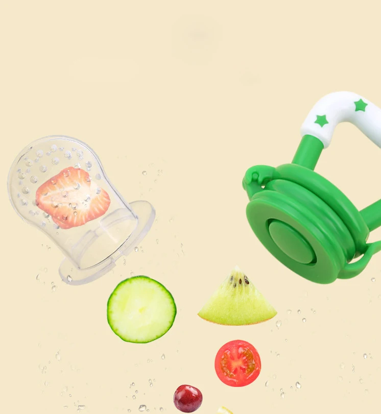 

Baby Fresh Fruit Pacifier Feeder Infant Teething Toy Nibbler Teether Pacifier Safe Silicone Food Feeder for Baby Children