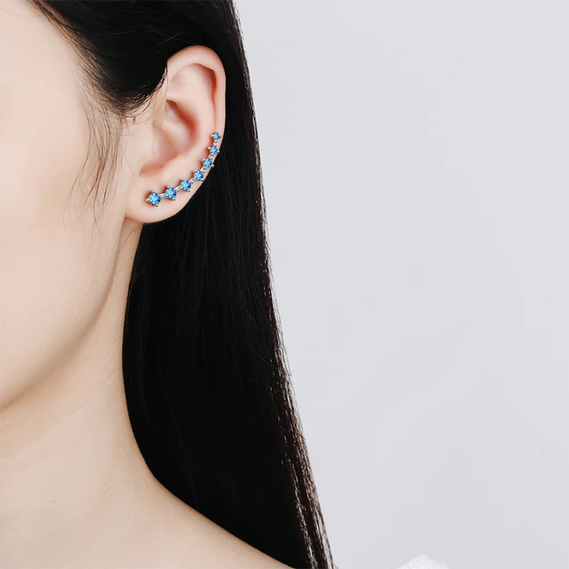 New Fashion Bohemia Rainbow Earring For Women Shiny Multicolor Zircon Stone Row Stud Charming Drop Earring Piercing Jewelry Gift