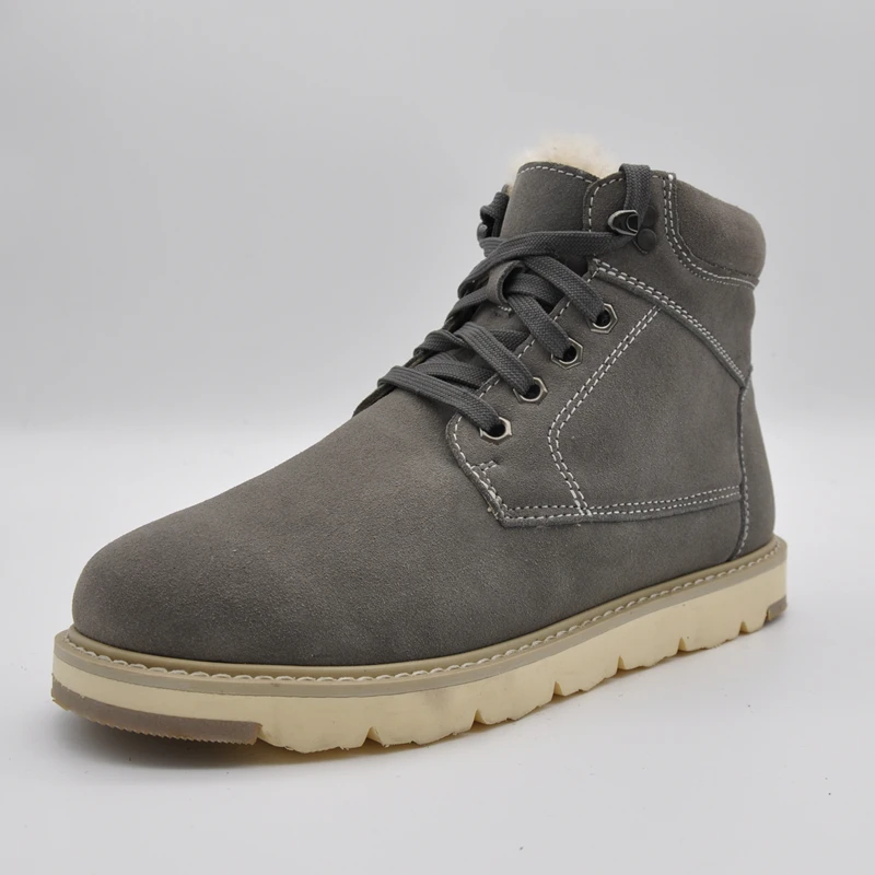 

Genuine Leather Fur Winter Shoes Women Snow Boots Lace-up Shoes Ladies Ankle Boots Shoelace