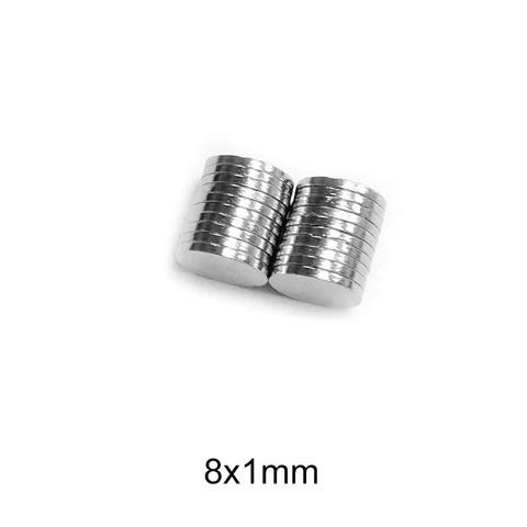 Неодимовый магнит 8x1 мм, 50 - 1000 шт