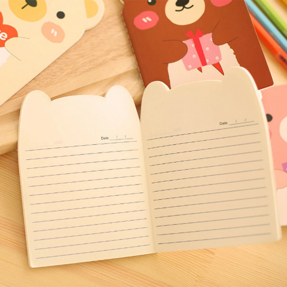 1PC Fashion Mini Cute Animal Cartoon Journal Diary Notebook Vintage Bear Notepad Book Kids School Office Supplies | Канцтовары для