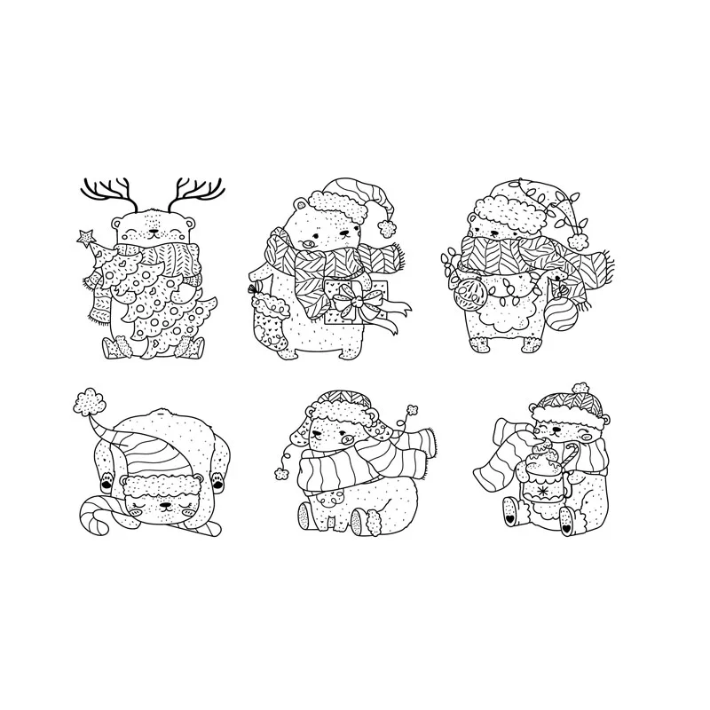 Bunnymoon зимние Животные прозрачный силиконовый штамп/замазка для &quotсделай сам&quot