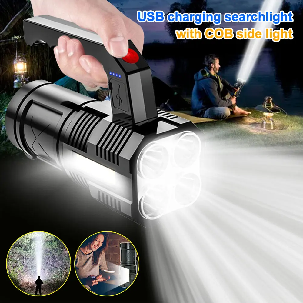 Четырехъядерный яркий светодиодный фонарик COB, перезаряжаемый уличный Многофункциональный фонарь для особых небольших спецназов со встроенной батареей 1200 мА